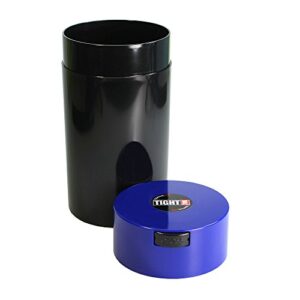 Tightpac America, Inc. Tightvac-3 to 12 Oz Vacuum Sealed Storage Container, 1.3-Liter/1.1-Quart, Dark Blue Cap & Black Body