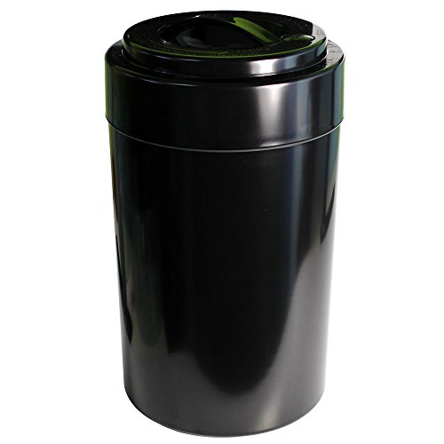 Tightvac EverythingVac Bulk Dry Goods Storage Container, 5 Pounds Plus, Solid Black Body/Cap