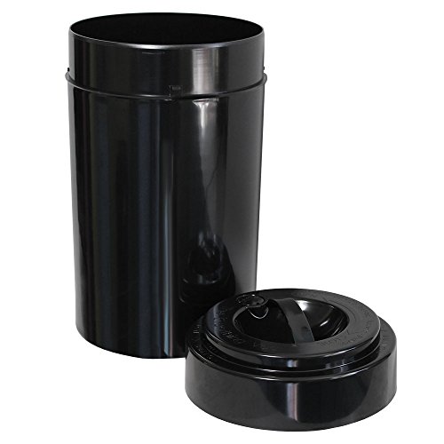 Tightvac EverythingVac Bulk Dry Goods Storage Container, 5 Pounds Plus, Solid Black Body/Cap