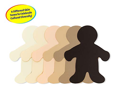 Hygloss Products People Paper Cuts Outs Multi-Cultural Mommy Shape-7 Inches-25 Pack, Assorted