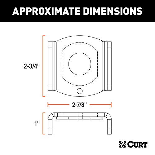 CURT 45007 Trailer Hitch Ball Mount Tongue Sleeve, Fits 2-1/2-Inch Tongue Width, 1-Inch Hole