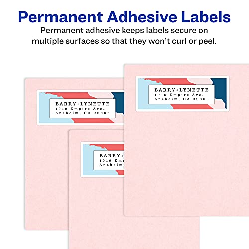 Avery Easy Peel Mailing Labels for Laser Printers, 1.33 x 4 Inches, 14-Up, White, Box of 1400 (05162)