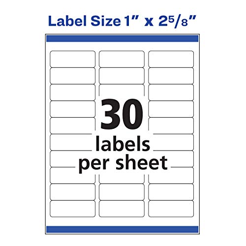 Avery Easy Peel Printable Address Labels with Sure Feed, 1" x 2-5/8", White, 750 Blank Mailing Labels (08160)