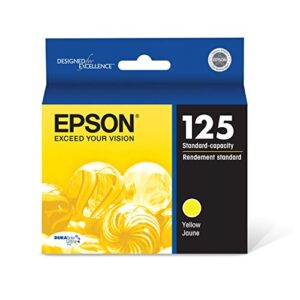 epson t125 durabrite ultra ink standard capacity yellow cartridge (t125420) for select epson stylus and workforce printers