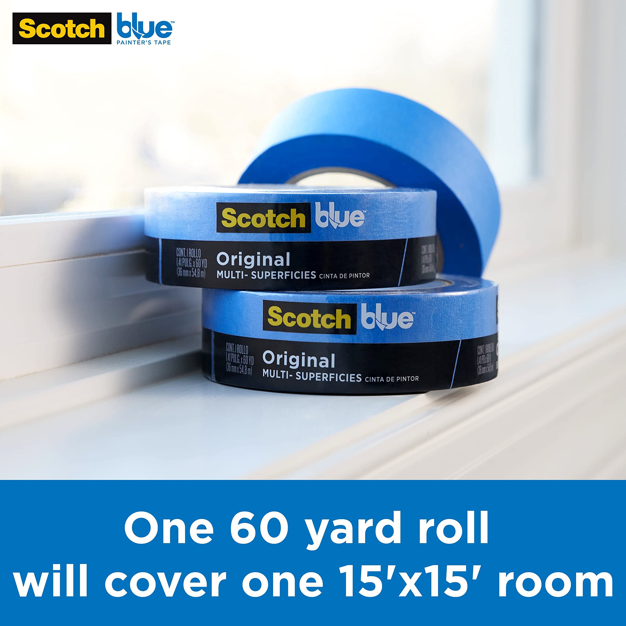 ScotchBlue Painter's Tape, Multi-Use, .94-Inch by 60-Yard, 1 Roll