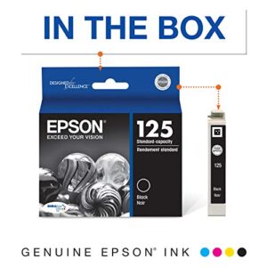 Epson T125 DURABrite Ultra Ink Standard Capacity Black Cartridge (T125120-S) for Select Stylus and Workforce Printers
