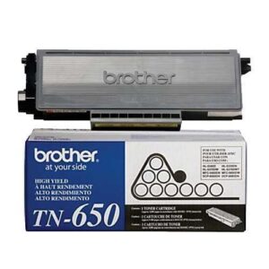 brother tn-650 black toner cartridge, high yield