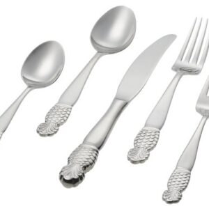 Ginkgo International Pineapple 5-Piece Stainless Steel Flatware Place Setting, Service for 1