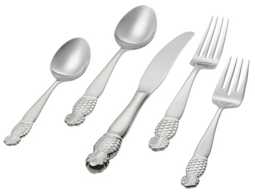 Ginkgo International Pineapple 5-Piece Stainless Steel Flatware Place Setting, Service for 1