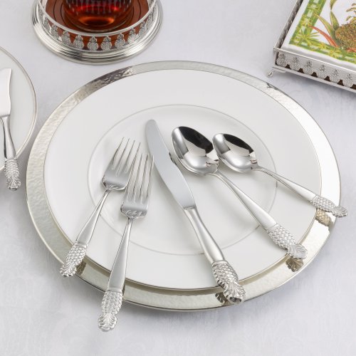 Ginkgo International Pineapple 5-Piece Stainless Steel Flatware Place Setting, Service for 1
