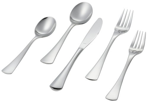 Ginkgo International Mariko 5-Piece Stainless Steel Flatware Place Setting, Service for 1