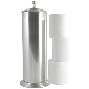 ldr industries 164 6456bn ashton free standing regular size roll toilet paper holder canister, brushed nickel