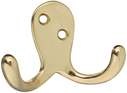 Stanley Hardware S804-030 CD80-4030 Double Prong Robe Hook in Bright Brass