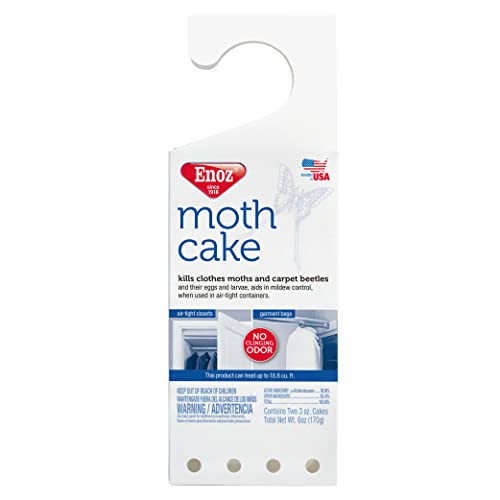 Enoz Moth Cake Kills Clothes Moths, Carpet Beetles, and Eggs and Larvae