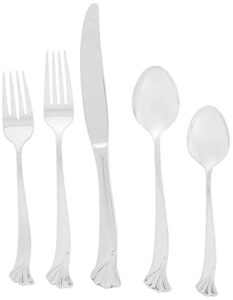 ginkgo international leaf 20-piece stainless steel flatware place setting, service for 4