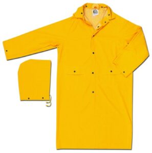 mcr safety 200cx2 49-inch classic pvc/polyester coat with detachable hood, yellow, 2x-large