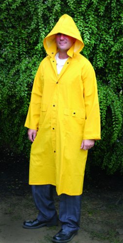 MCR Safety 200CX2 49-Inch Classic PVC/Polyester Coat with Detachable Hood, Yellow, 2X-Large