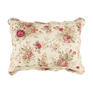 Greenland Home Antique Rose 100% Cotton Quilted Pillow Sham, Standard 20x26-inch, Multicolor