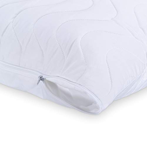 Mediflow Quilted Pillow Protector: Get Zippered Protection from dust and allergens and add a Layer of Luxury and Comfort to Any Pillow White 1'8" x 2'4"