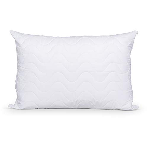 Mediflow Quilted Pillow Protector: Get Zippered Protection from dust and allergens and add a Layer of Luxury and Comfort to Any Pillow White 1'8" x 2'4"