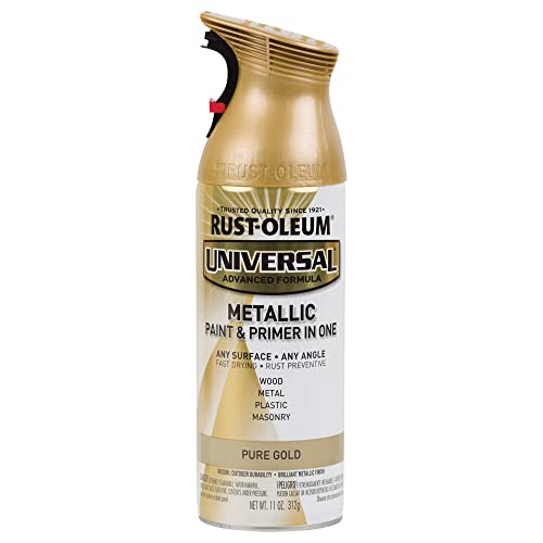 Rust-Oleum Pure Gold 245221 Universal All Surface Spray Paint, 11 oz, Metallic, 11 Ounce (Pack of 1)