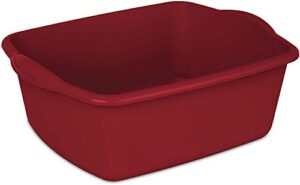 sterilite 12qt red sterlite 12 quart dishpan basin, 1 pack