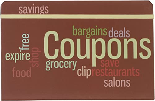 Meadowsweet Kitchens Hard Covered Coupon Organizer- 9 1/2" x 6 1/4" Expanding & Sturdy Coupon Book, Shopping List, Cash, Receipt & Coupon Holder w/ 9 Dividers, Creative Coupon Organization- Wordle