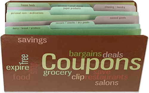 Meadowsweet Kitchens Hard Covered Coupon Organizer- 9 1/2" x 6 1/4" Expanding & Sturdy Coupon Book, Shopping List, Cash, Receipt & Coupon Holder w/ 9 Dividers, Creative Coupon Organization- Wordle