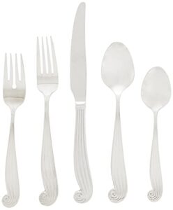 ginkgo international lamer 20-piece stainless steel flatware place setting, service for 4