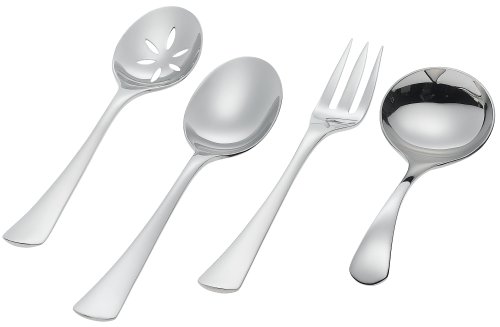 Ginkgo International Mariko 4-Piece Stainless Steel Hostess Serving Set