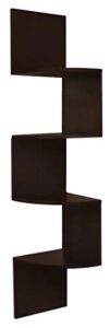 kiera grace kieragrace retro shelves floating corner wall shelf, 12 x 57 inches, dark brown