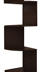 Kiera Grace Kieragrace Retro Shelves Floating Corner Wall Shelf, 12 x 57 inches, Dark Brown