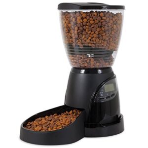 petmate aspen pet lebistro programmable cat & dog feeder 2 sizes black (24232), 18 cups