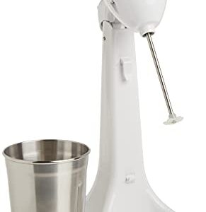 Hamilton Beach 727B DrinkMaster Electric Drink Mixer, Restaurant-Quality Retro Milkshake Maker & Milk Frother, 2 Speeds, Extra-Large 28 oz. Stainless Steel Cup, White