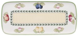villeroy & boch charm and breakfast french garden cake plate, 35 x 16 cm, premium porcelain, white/colourful