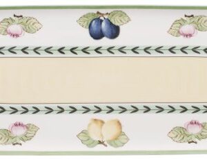 Villeroy & Boch Charm and Breakfast French Garden Cake Plate, 35 x 16 cm, Premium Porcelain, White/Colourful