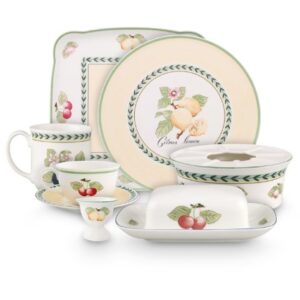 Villeroy & Boch Charm and Breakfast French Garden Cake Plate, 35 x 16 cm, Premium Porcelain, White/Colourful