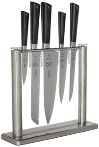 mercer culinary züm 6-piece forged block set, stainless steel/glass