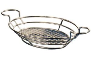 american metalcraft bskc118 baskets, 14.875″ length x 8.125″ width, silver