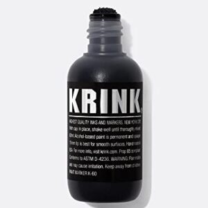 Krink K-60 Black Paint Marker - Vibrant and Opaque Fine Art Graffiti Markers for Canvas Metal Glass Paper and More - Alcohol-Based Permanent Graffiti Mop Krink Paint Marker for Lasting Tags