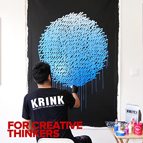 Krink K-60 Black Paint Marker - Vibrant and Opaque Fine Art Graffiti Markers for Canvas Metal Glass Paper and More - Alcohol-Based Permanent Graffiti Mop Krink Paint Marker for Lasting Tags