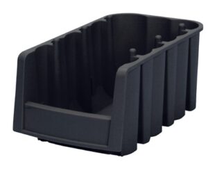 akro-mils 30796 economy stacking shelf plastic storage bins, (9-inch x 6-5/8-inch x 5-inch), black (10-pack)