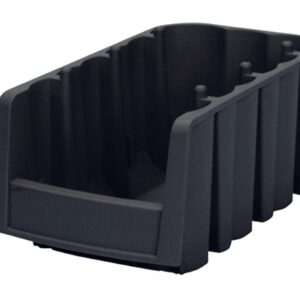 Akro-Mils 30796 Economy Stacking Shelf Plastic Storage Bins, (9-Inch x 6-5/8-Inch x 5-Inch), Black (10-Pack)