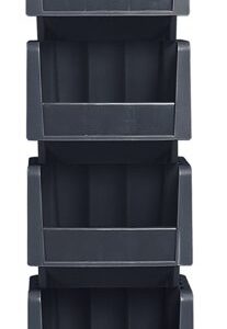 Akro-Mils 30796 Economy Stacking Shelf Plastic Storage Bins, (9-Inch x 6-5/8-Inch x 5-Inch), Black (10-Pack)