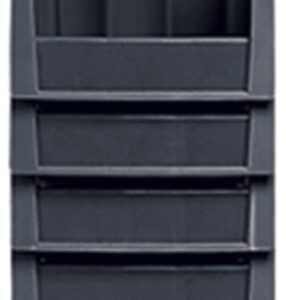 Akro-Mils 30796 Economy Stacking Shelf Plastic Storage Bins, (9-Inch x 6-5/8-Inch x 5-Inch), Black (10-Pack)