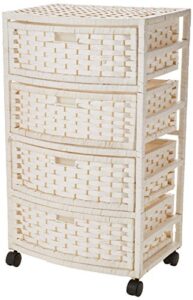 oriental furniture 29″ natural fiber chest of drawers – white