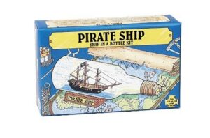 pirate ship in a bottle kit – includes all parts to create a mini ship in a bottle – very challenging, are you up for it?