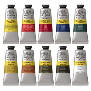 Winsor & Newton Galeria Acrylic Paint, 10 x 60ml (2-oz) Tube Paint Set