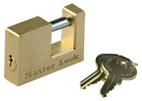 Master Lock 605DAT Shackle 15/16" Length x 7/16" Inner Width, 2" Body Width, Solid Brass Coupler Lock, Gold