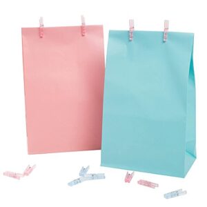 Unique Mini Plastic Clothespin Favors, 1.25", Pink
